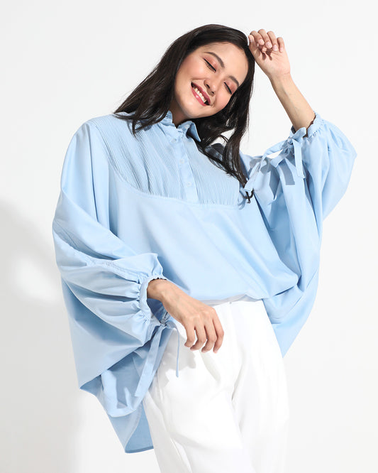 Bella Batwing Blouse In Baby Blue
