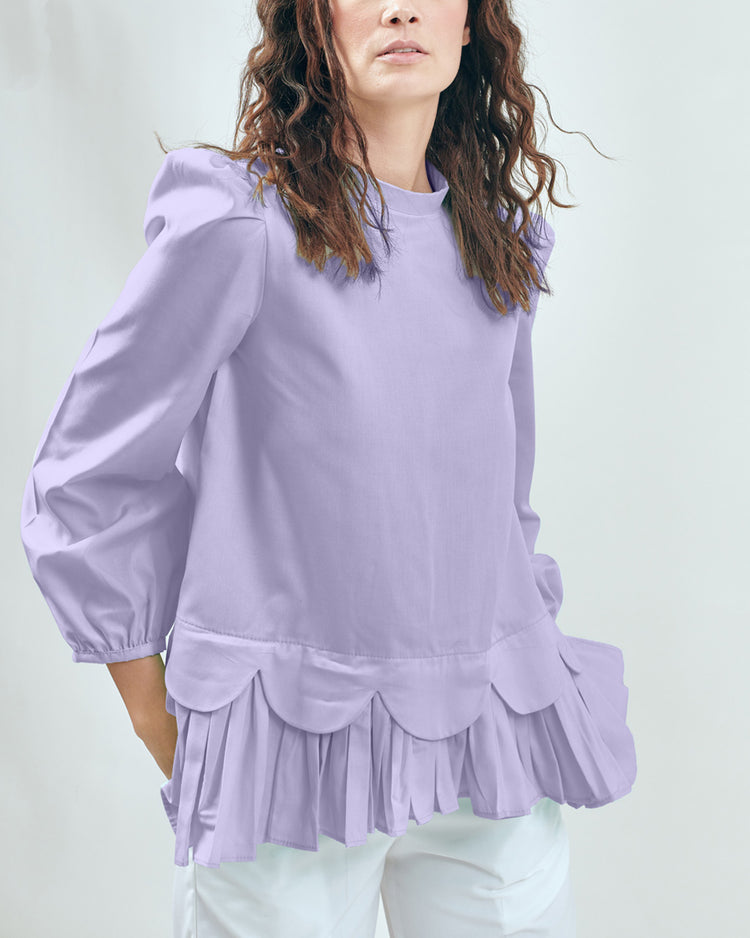 Mabel Scalloped Top in Lilac