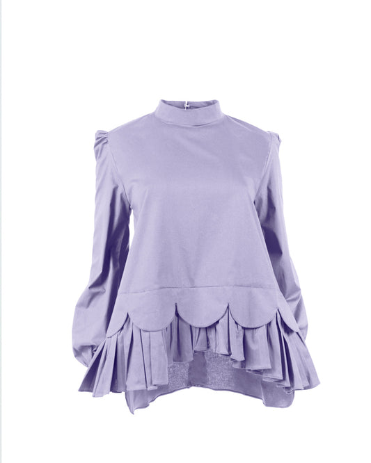 Mabel Scalloped Top in Lilac